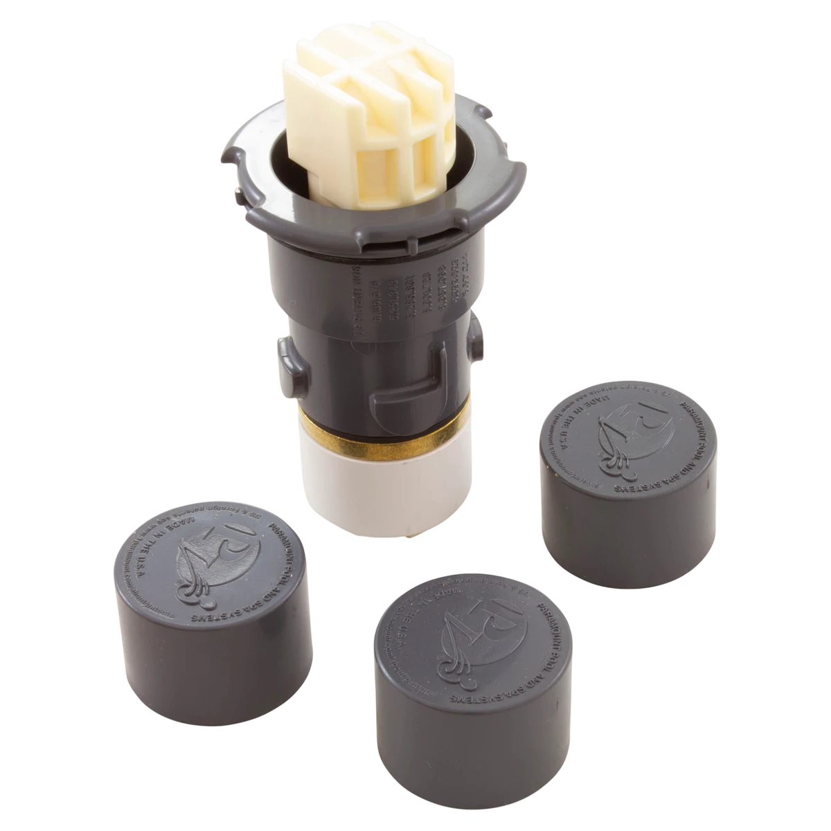 Paramount Leisure Industries PV3 Cleaning Head w/ Caps (004-627-5060-02) — reverse view
