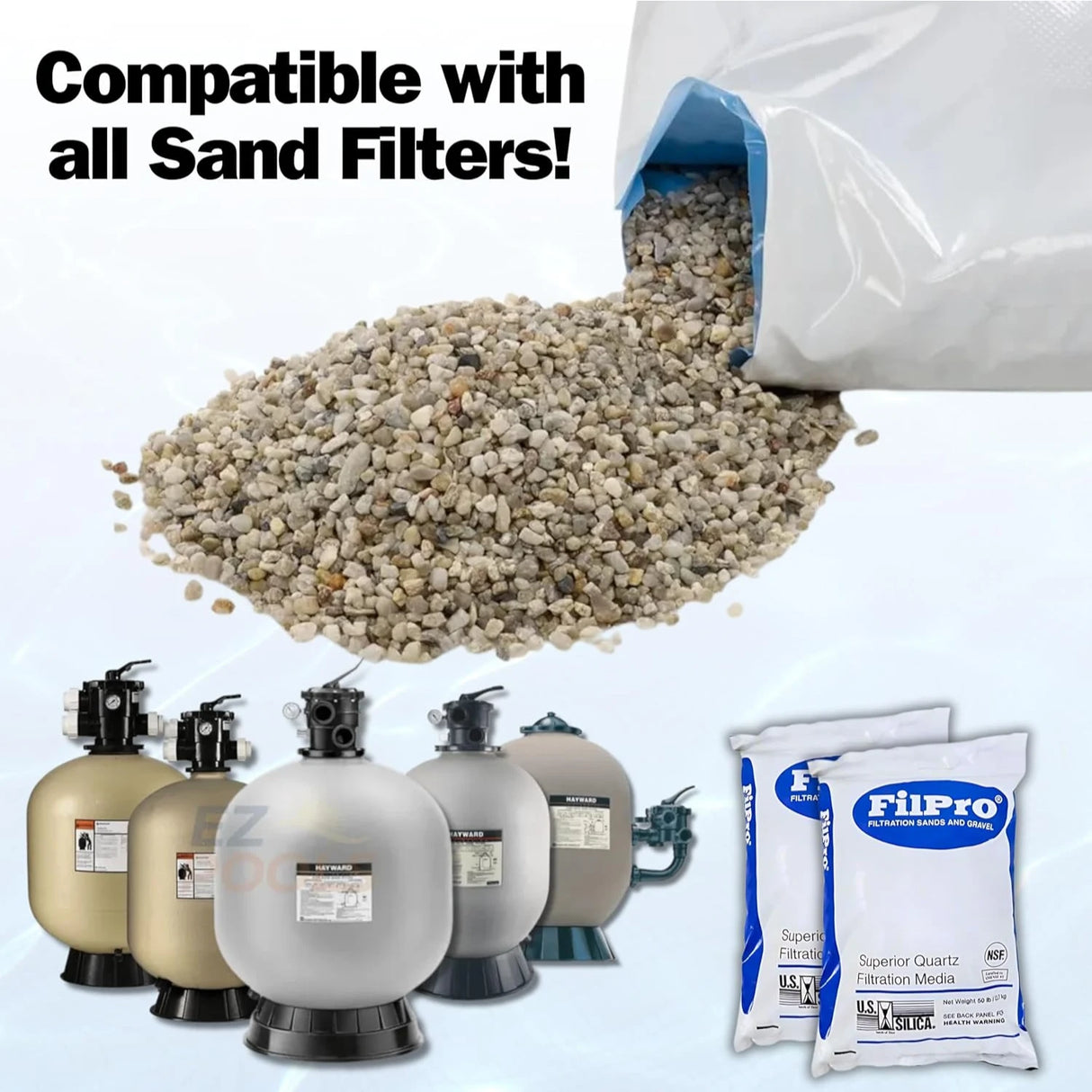 Pea Gravel for Swimming Pool Sand Filter, 50 lb Bag - EZ Pools