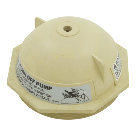 Pentair 6 inch tan V thread closure lid for Triton II pool filter
