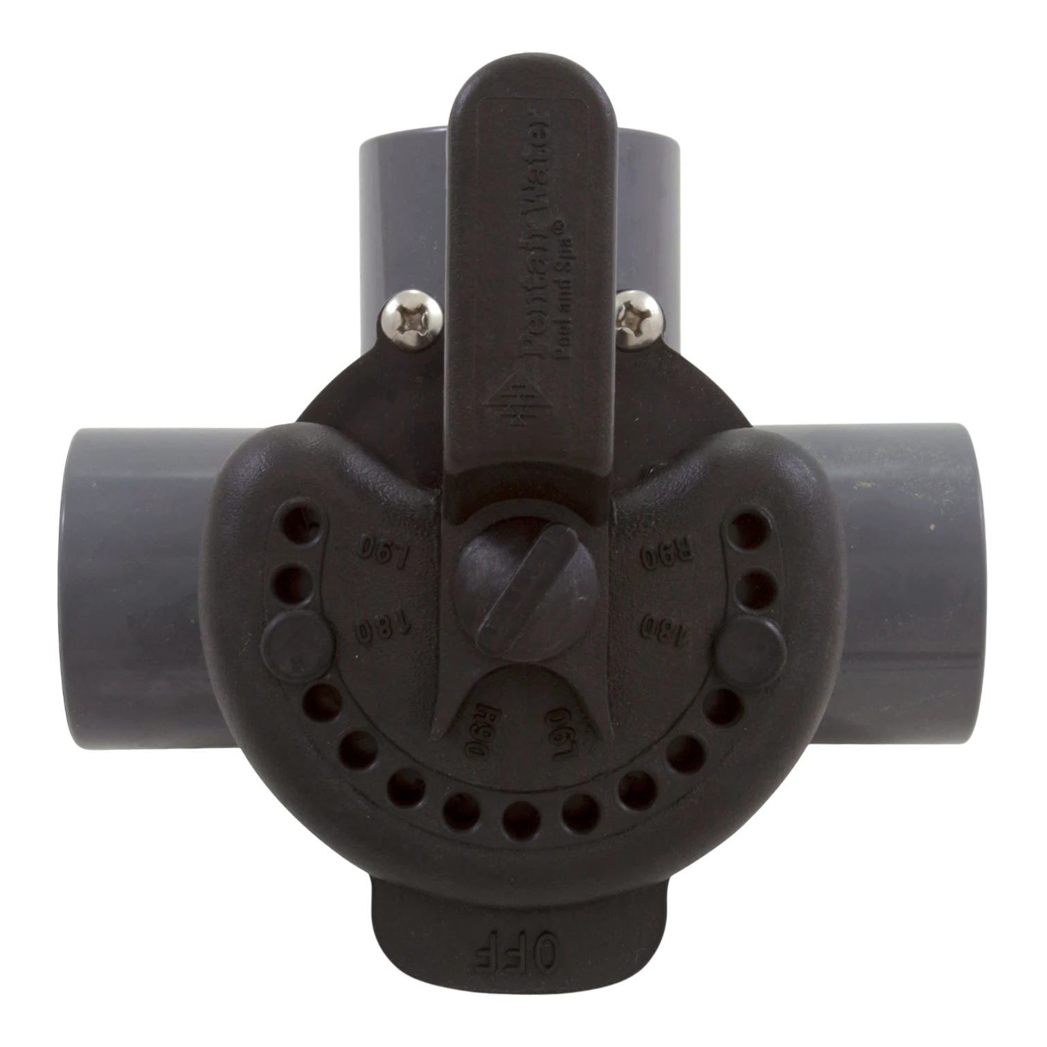 thumbnail image 2 of Pentair 263028 Three Port Diverter Valve With 2" PVC Pipe Connections – Grey, Open Box 2 of 5