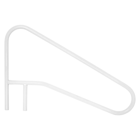 Saftron cross-braced 3-bend return-to-deck handrail CBRTD-354-W white polymer pool handrail