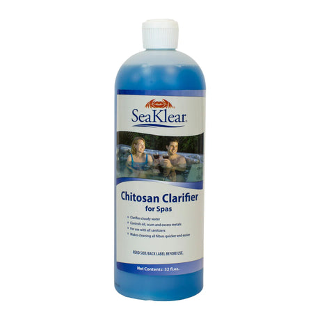 SeaKlear Natural Chitosan Spa Clarifier 32 oz bottle for crystal clear spa water