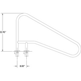 S.R. Smith 54" Stainless Steel 3-Bend Deck Railing for Swimming Pools