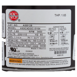 US Motors C-Flange Pump Motor 1HP 115/230V 56J (ASB128) — product label