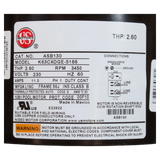 US Motors Aqua-Shield C-Face Pump Motor (ASB130) — product label