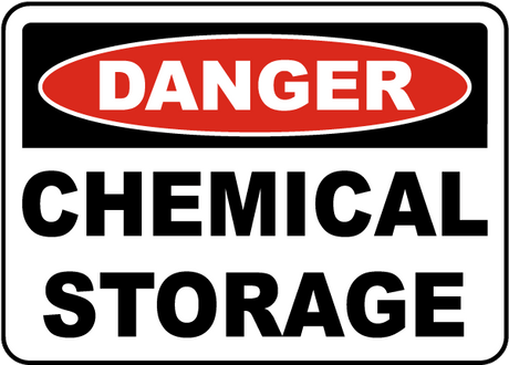 14" x 10" Danger- Chemical Storage Room Sign - EZ Pools